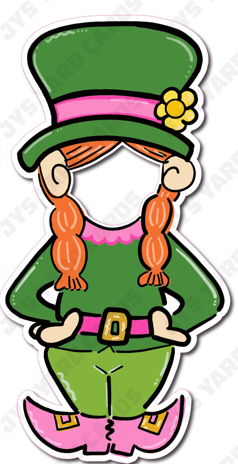 LEPRACHAUN GIRL FACE CUT OUT JYS Party Decor