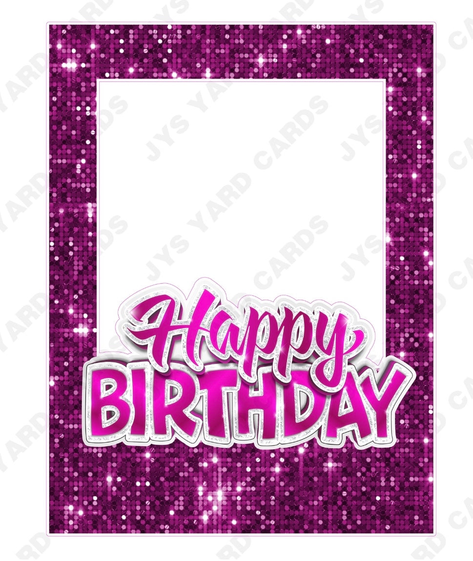 HBD PHOTO FRAME: HOT PINK - Yard Card Signs by JYS International