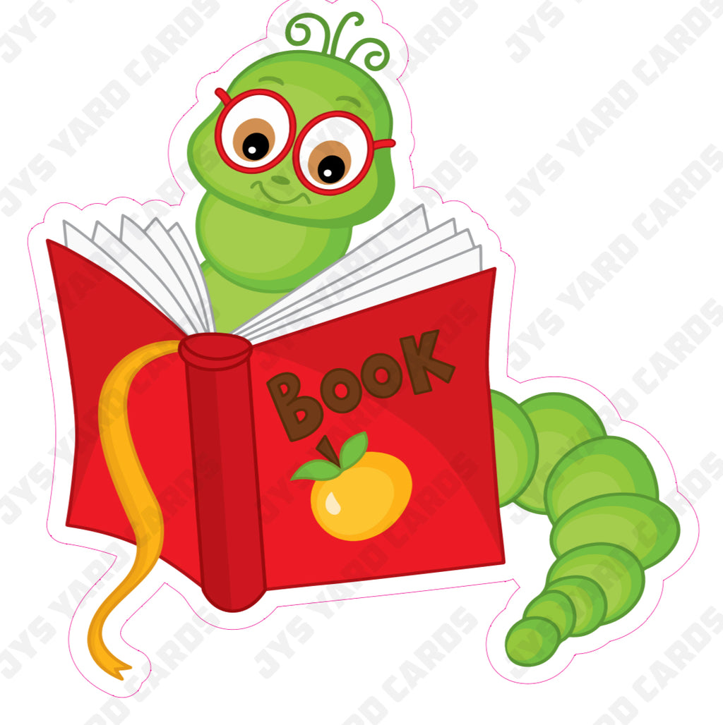 CATERPILLAR READING BOOK - Yard Card Signs by JYS International