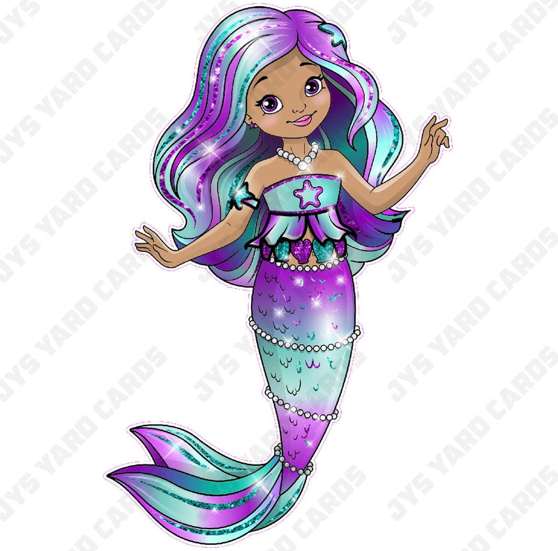 BROWN MERMAID CUTIE - Yard Card Signs by JYS International