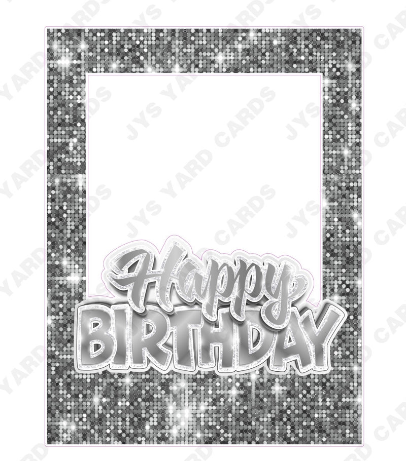 HBD PHOTO FRAME: SILVER - Yard Card Signs by JYS International