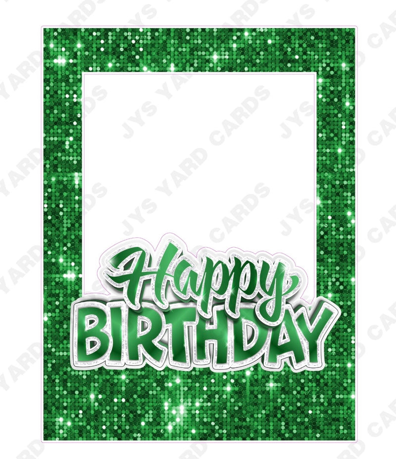 HBD PHOTO FRAME: GREEN - Yard Card Signs by JYS International