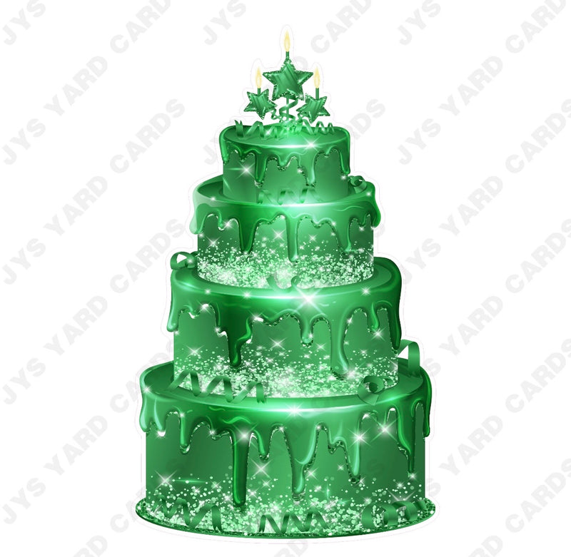 JAZZY CAKE: GREEN - Yard Card Signs by JYS International