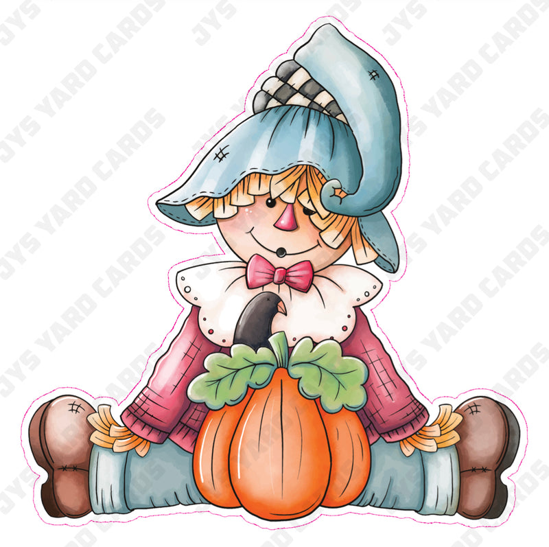 SCARECROW WITH PUMPKIN - Yard Card Signs by JYS International