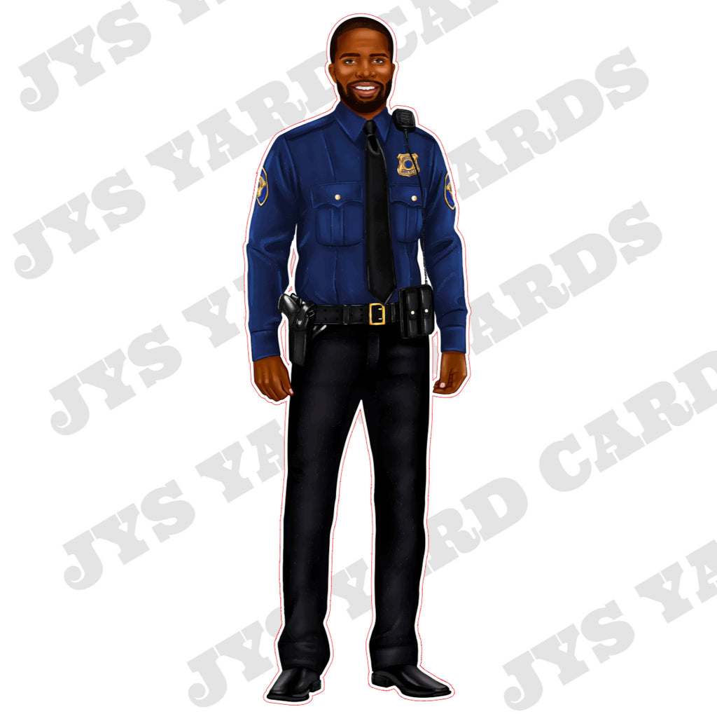 BROWN POLICEMAN - Yard Card Signs by JYS International