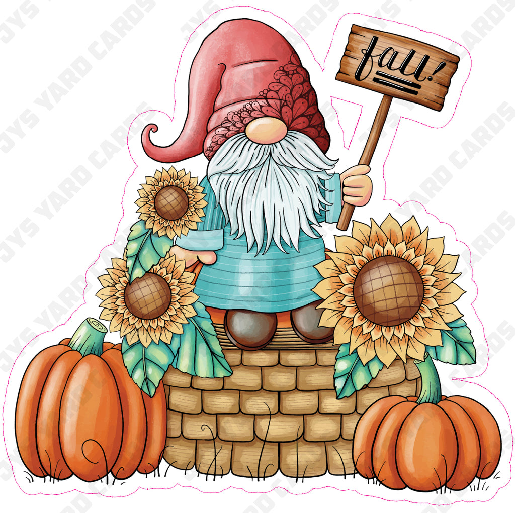 GNOME WITH PUMPKIN 1 - Yard Card Signs by JYS International