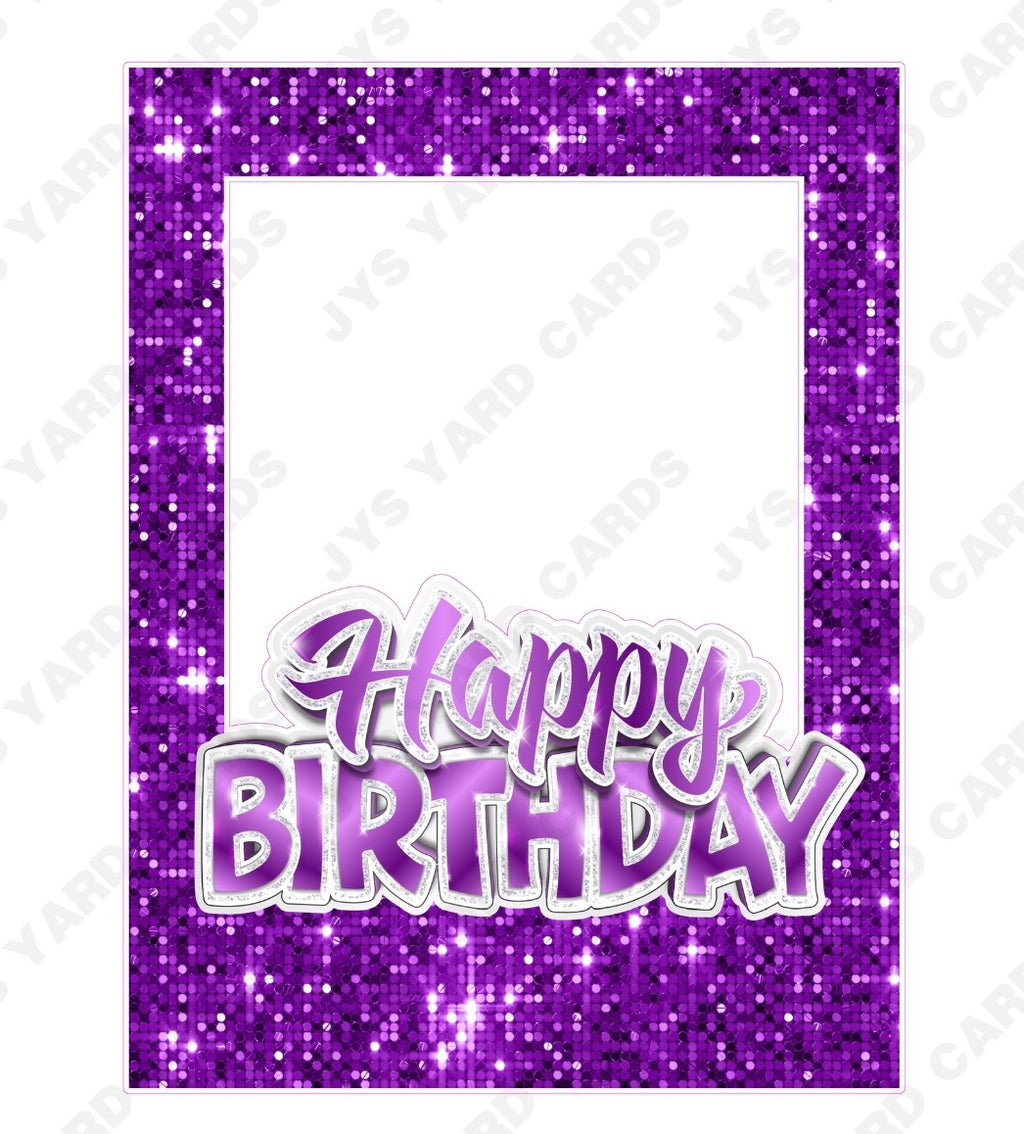 HBD PHOTO FRAME: PURPLE - Yard Card Signs by JYS International