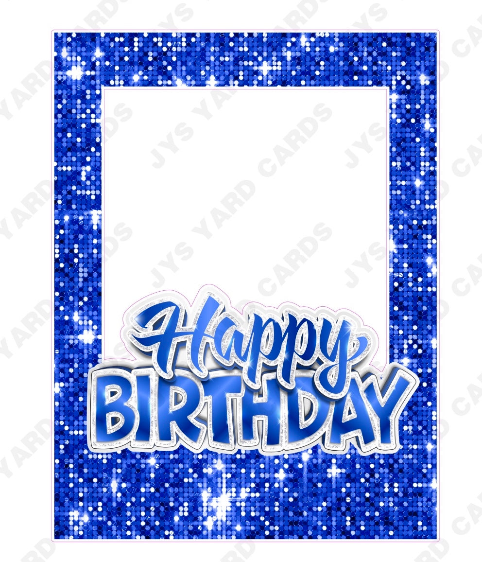 HBD PHOTO FRAME: BLUE - Yard Card Signs by JYS International