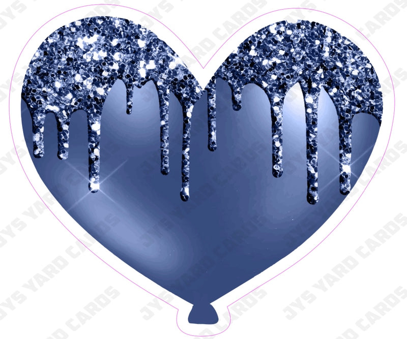 GLITTER DRIP HEART: Multiple Colors - Yard Card Signs by JYS International