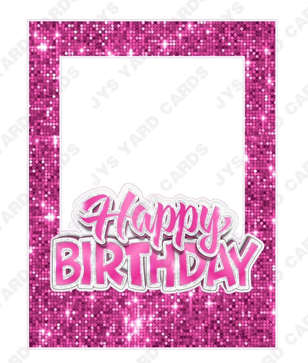 HBD PHOTO FRAME: PINK - Yard Card Signs by JYS International