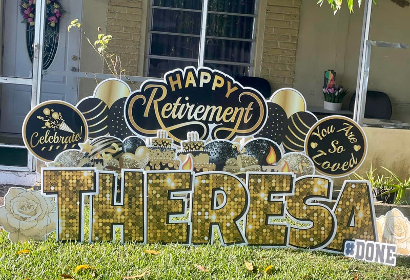 RETIREMENT: HALF SHEET (MULTIPLE COLORS) - Yard Card Signs by JYS International