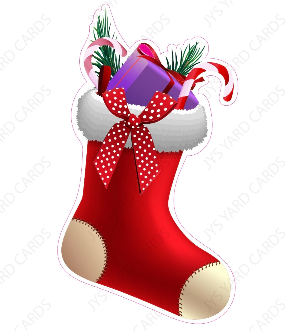 Christmas Stocking: Red - Yard Card Signs by JYS International