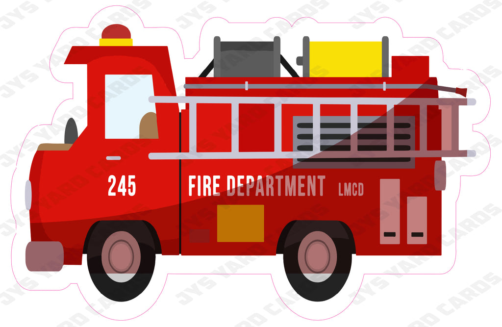 FIRETRUCK 2 - Yard Card Signs by JYS International