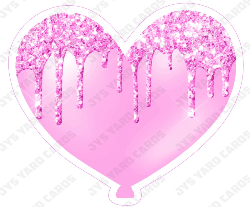 GLITTER DRIP HEART: Multiple Colors - Yard Card Signs by JYS International