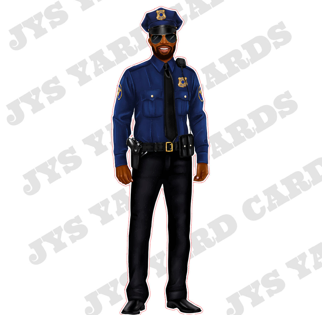 BROWN POLICEMAN: HAT - Yard Card Signs by JYS International