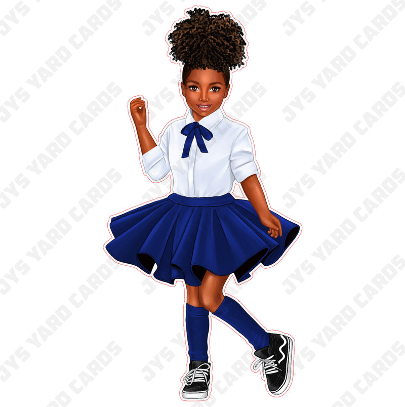 BROWN CHILD: BLUE SKIRT - Yard Card Signs by JYS International