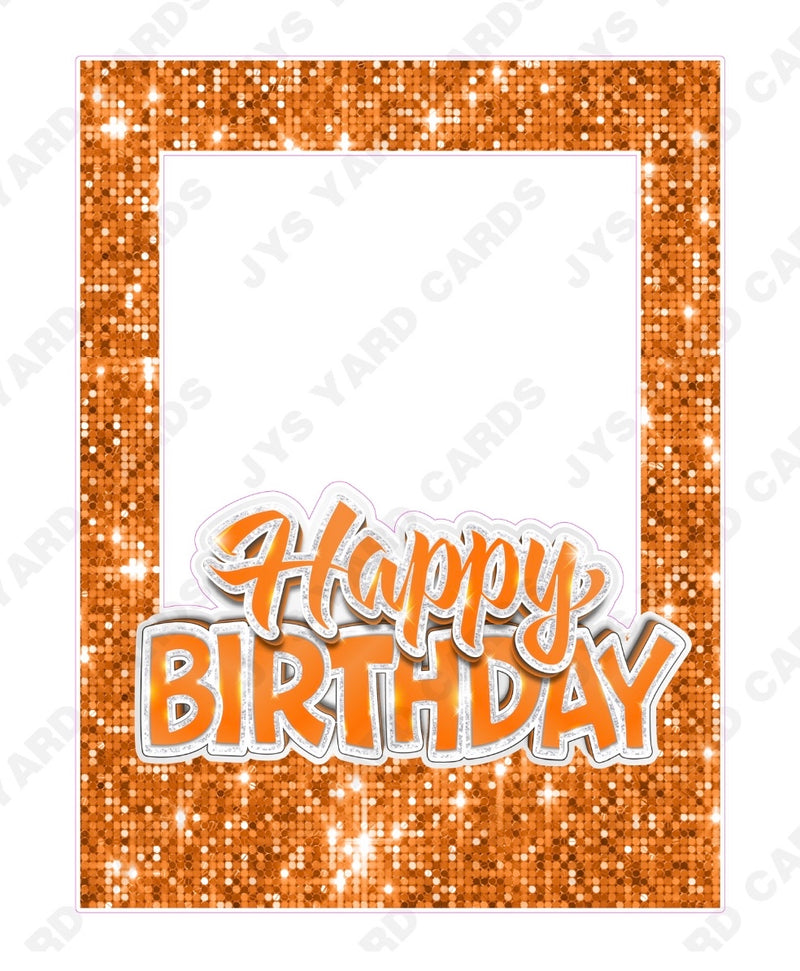 HBD PHOTO FRAME: ORANGE - Yard Card Signs by JYS International