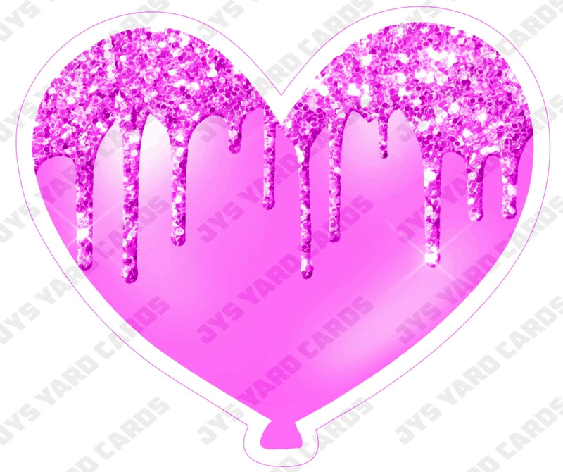 GLITTER DRIP HEART: Multiple Colors - Yard Card Signs by JYS International