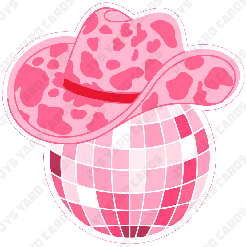 COWGIRL HAT DISCO BALL - Yard Card Signs by JYS International