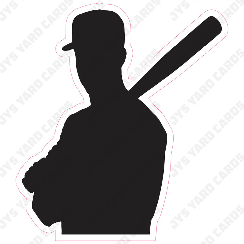 BASEBALL PLAYER SILHOUETTE - Yard Card Signs by JYS International