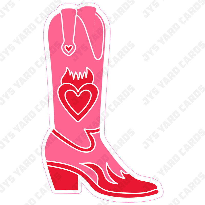 COWGIRL BOOT HEART - Yard Card Signs by JYS International