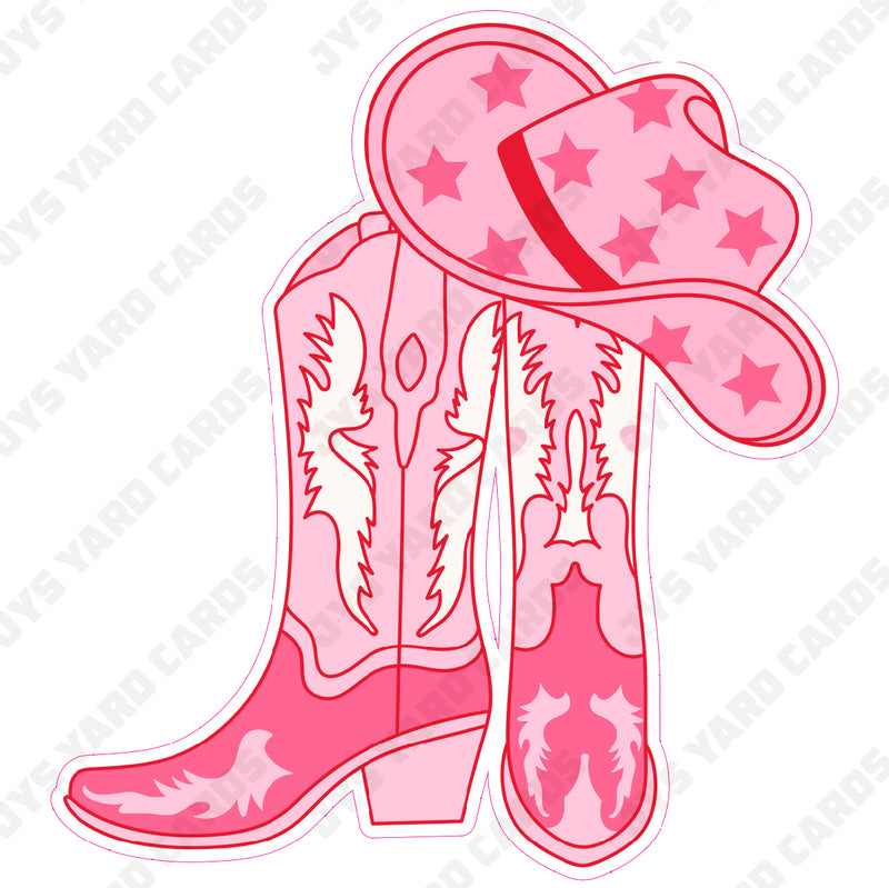 COWGIRL HAT BOOTS - Yard Card Signs by JYS International