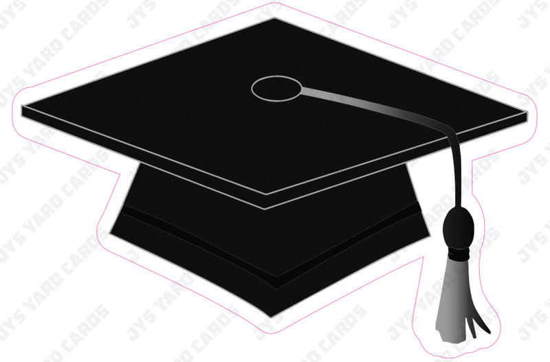 GRAD CAP: BLACK - Yard Card Signs by JYS International