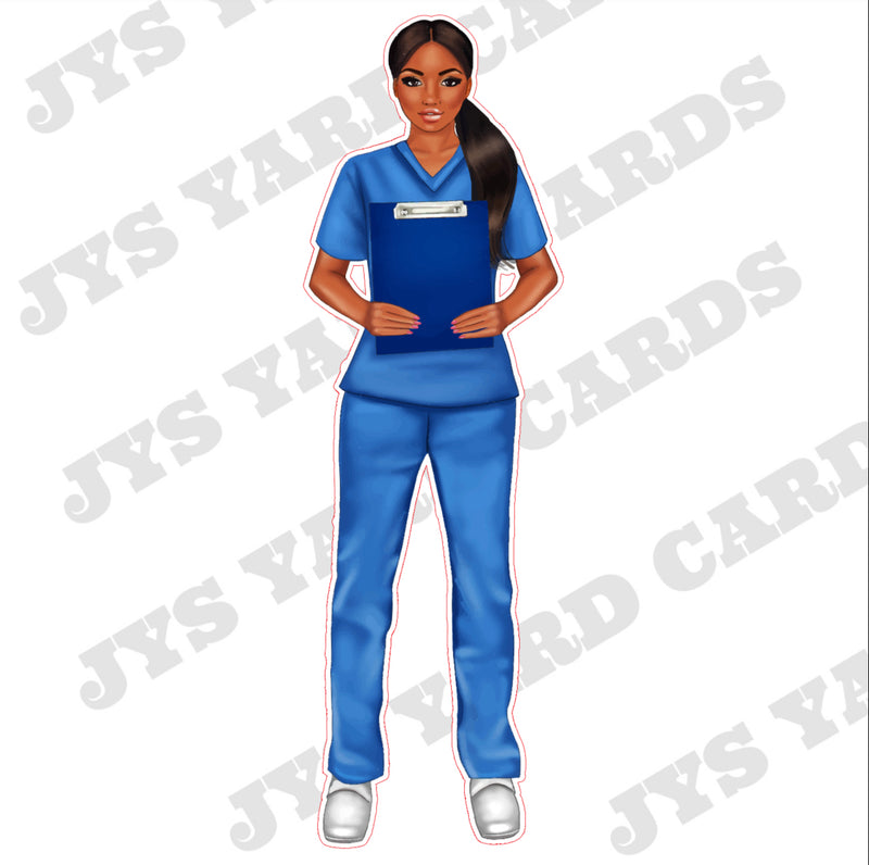 BROWN WOMAN: NURSE - Yard Card Signs by JYS International