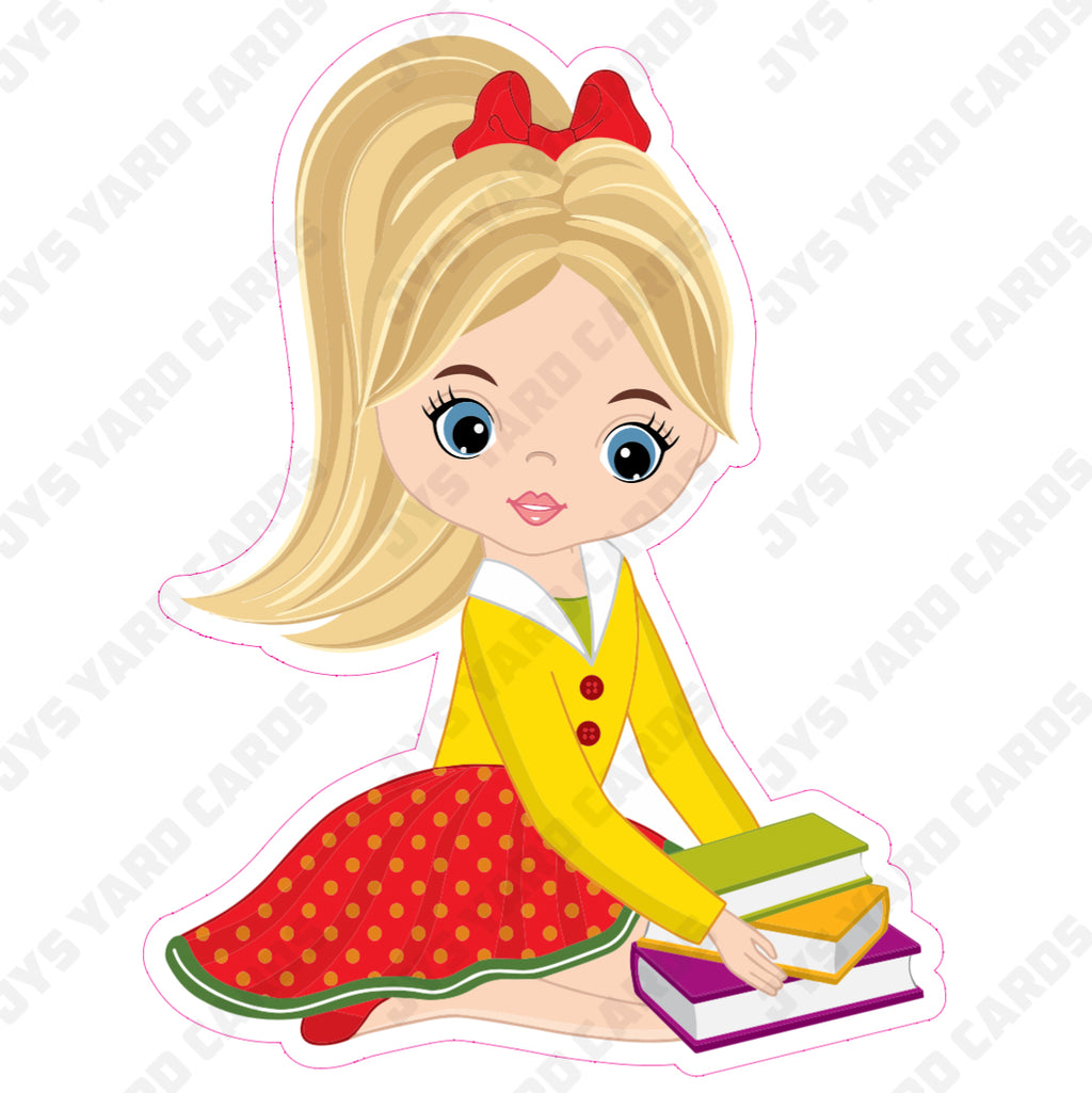 SCHOOL LIGHT GIRL WITH APPLE - Yard Card Signs by JYS International