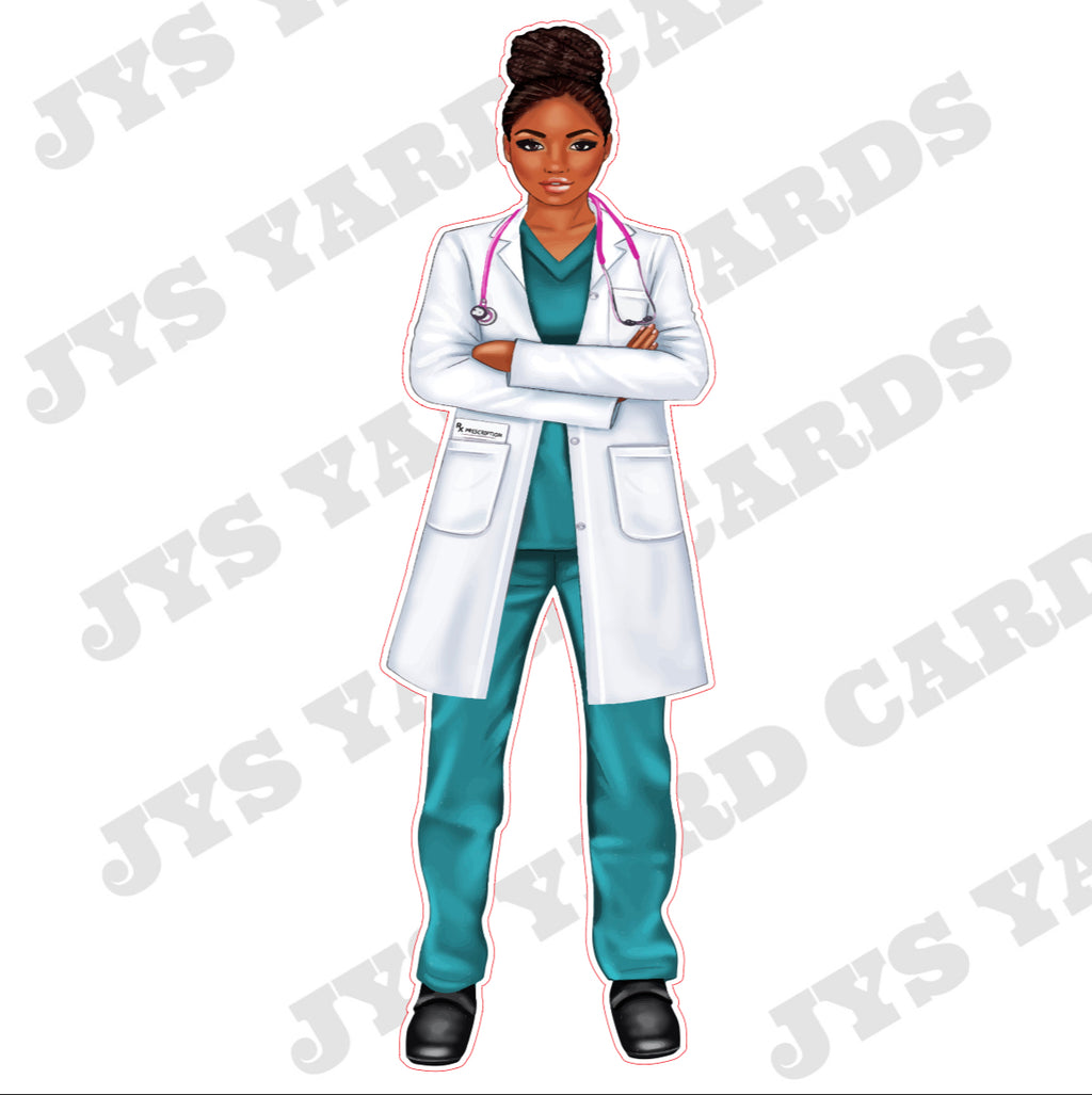 BROWN WOMAN: DOCTOR - Yard Card Signs by JYS International