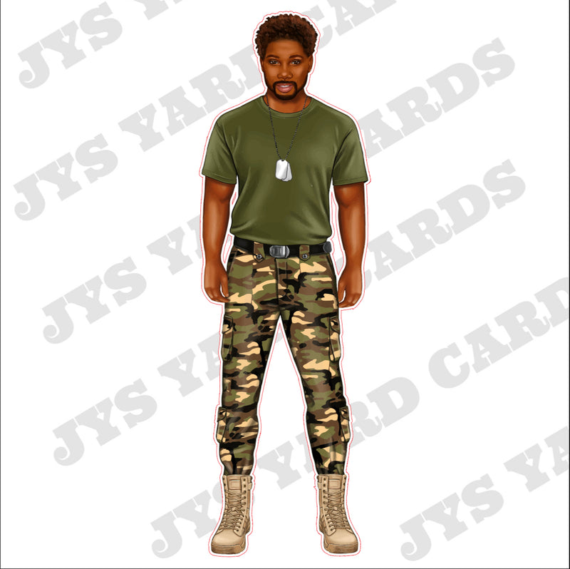 BROWN SOLDIER - Yard Card Signs by JYS International