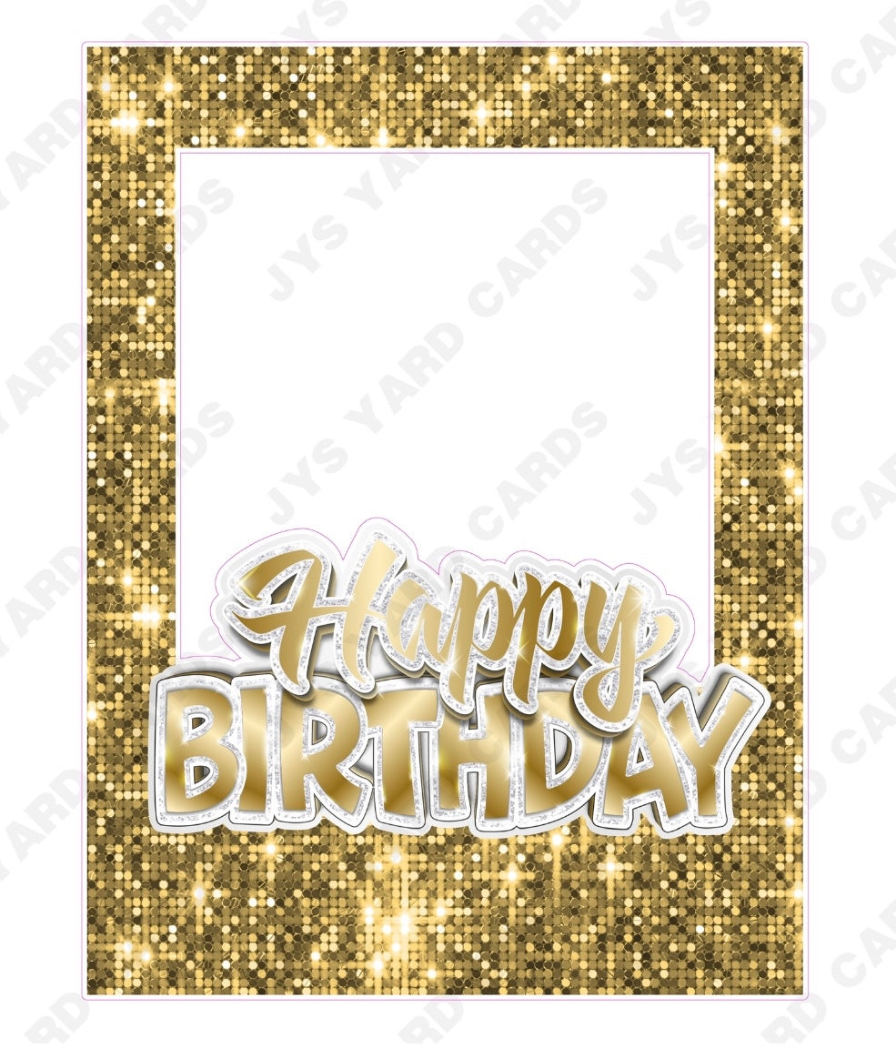 HBD PHOTO FRAME: GOLD - Yard Card Signs by JYS International