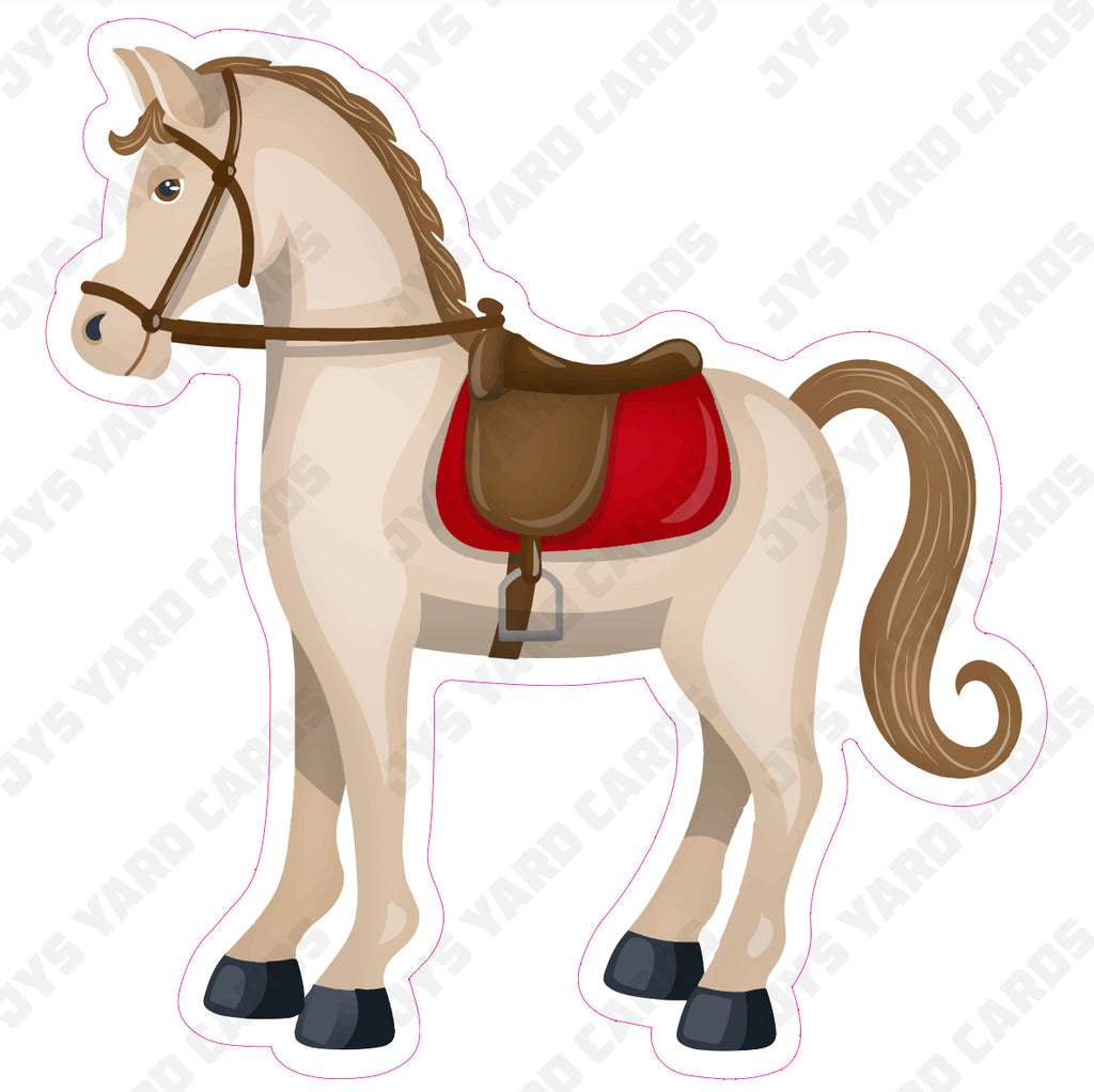 HORSE: WHITE - Yard Card Signs by JYS International