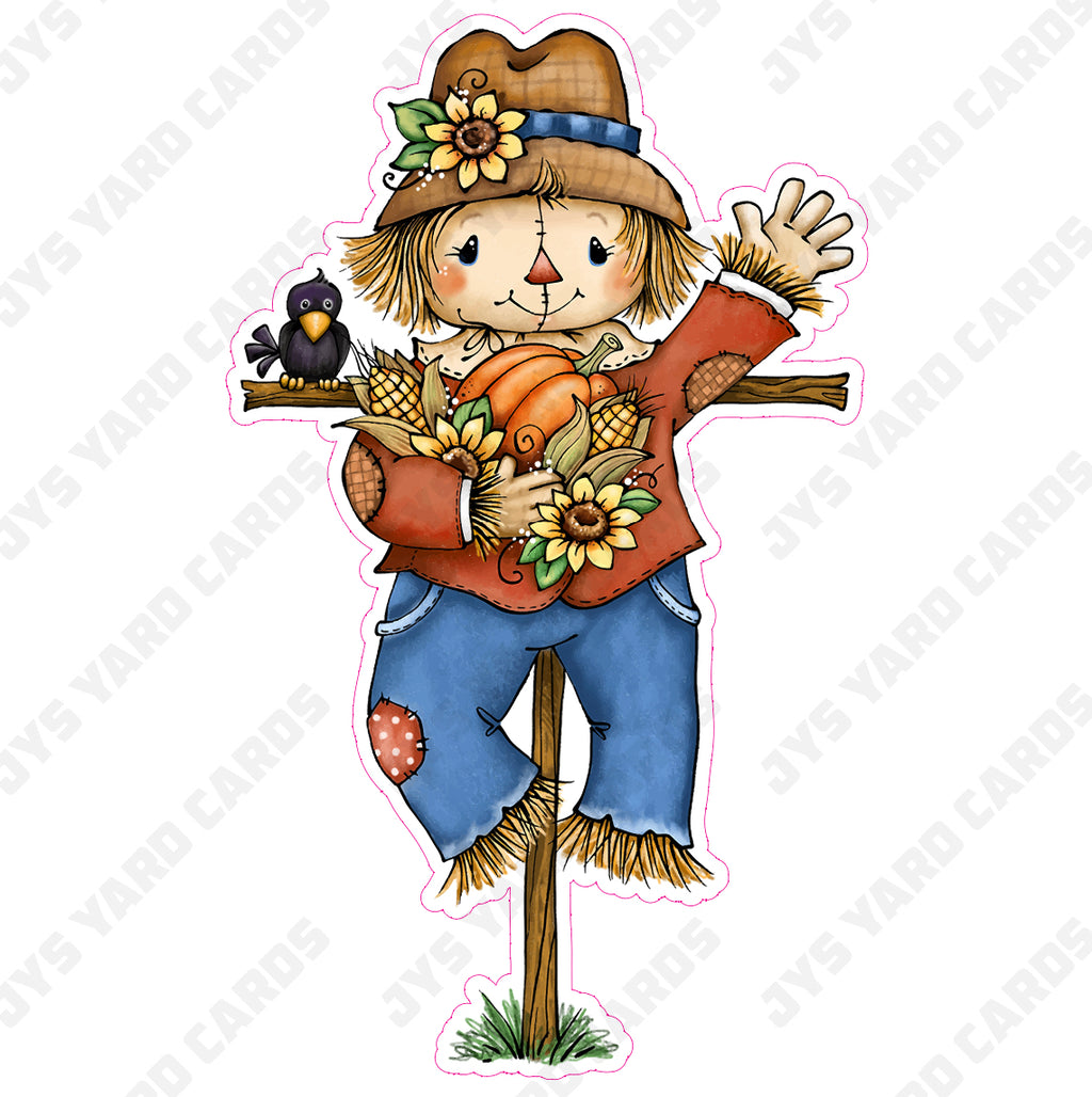 SCARECROW WITH PUMPKIN - Yard Card Signs by JYS International