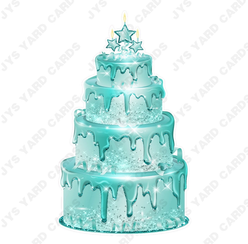 JAZZY CAKE: TEAL - Yard Card Signs by JYS International