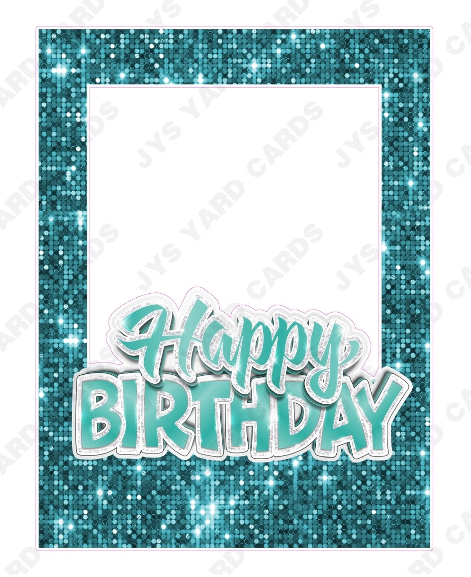 HBD PHOTO FRAME: TEAL - Yard Card Signs by JYS International