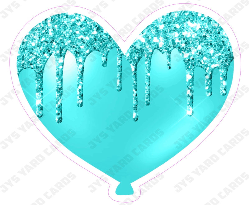 GLITTER DRIP HEART: Multiple Colors - Yard Card Signs by JYS International