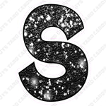 Single Letters: 18” Bouncy Glitter Black - Yard Card Signs by JYS International