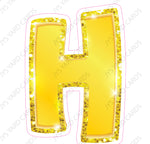 Single Letters: 18” Bouncy Metallic Yellow - Yard Card Signs by JYS International