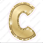 Single Letters: 23” Bouncy Metallic Gold - Yard Card Signs by JYS International