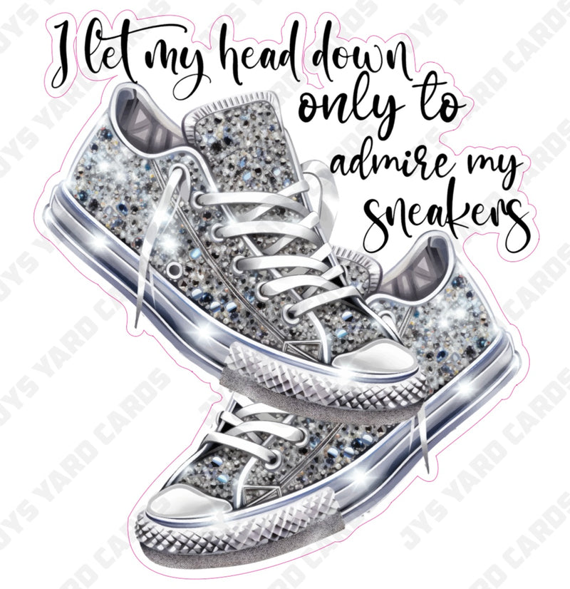 SILVER SPARKLE SNEAKERS - Yard Card Signs by JYS International