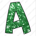 Single Letters: 18” Bouncy Glitter Green - Yard Card Signs by JYS International