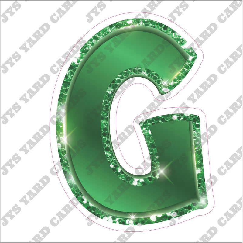 Single Letters: 23” Bouncy Metallic Green - Yard Card Signs by JYS International