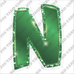 Single Letters: 18” Bouncy Metallic Green - Yard Card Signs by JYS International