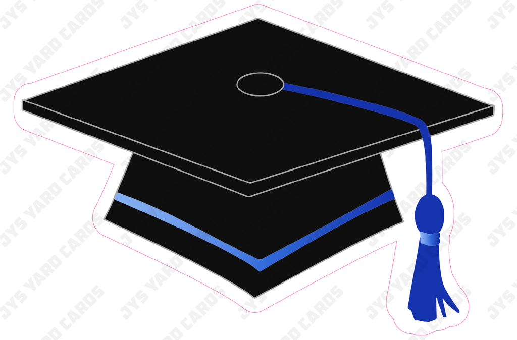 GRAD CAP: BLUE - Yard Card Signs by JYS International