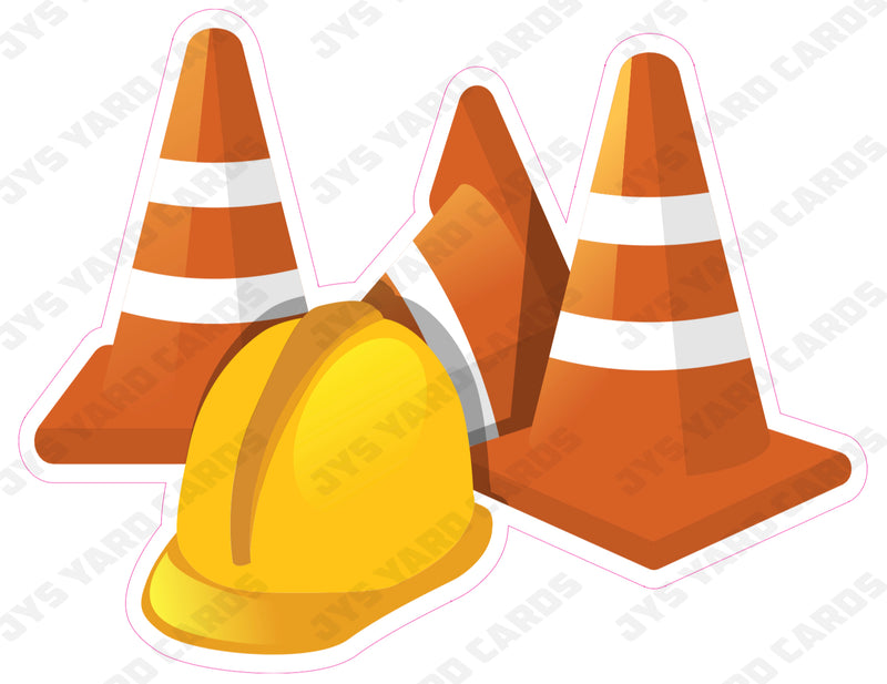 CONSTRUCTION HELMET CONE - Yard Card Signs by JYS International