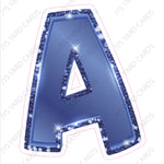 Single Letters: 12” Bouncy Glitter Metallic Navy Blue - Yard Card Signs by JYS International