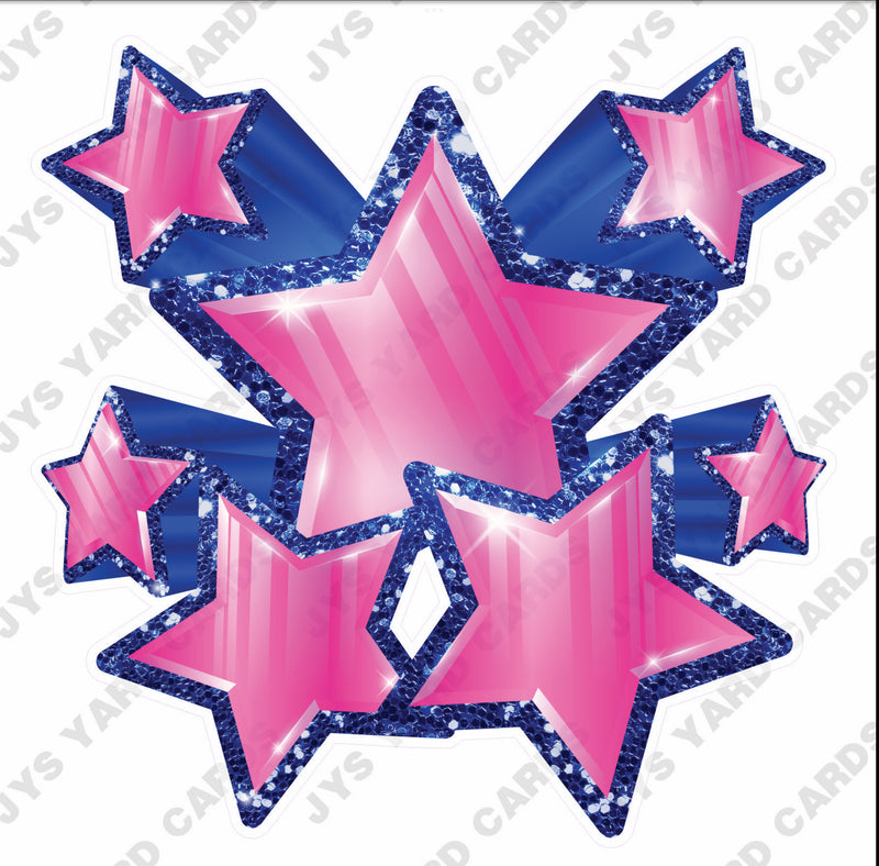 SHOOTING STARS: PINK AND BLUE - Yard Card Signs by JYS International