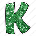 Single Letters: 23” Bouncy Glitter Green - Yard Card Signs by JYS International