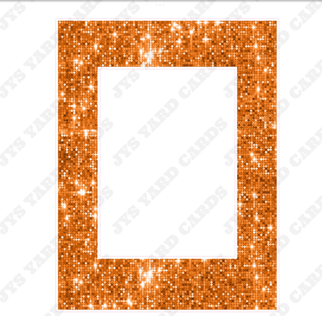 SEQUIN HBD PHOTO FRAME: ORANGE - Yard Card Signs by JYS International